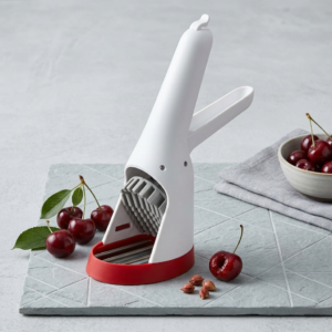 Chef'n Hand-Held Slicer Strawberry Slicester, Updated Design, Cherry/Meringue (102-712-400)