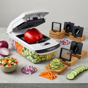 Fullstar The Original Pro Chopper - Vegetable Chopper and Spiralizer, Food Chopper with Container, Fruit Slicer, Kitchen Gadgets & Gifts, Home Essentials (4 in 1, White)