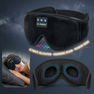 LC-dolida Sleep Headphones, 3D Sleep Mask Bluetooth Wireless Music Eye Mask, Sleeping Headphones for Side Sleepers Sleep Mask with Bluetooth Headphones Ultra-Thin Stereo Speakers Perfect for Sleeping