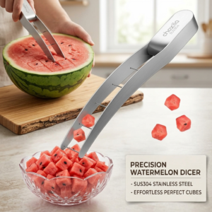 Watermelon Cutter Slicer,Stainless Steel Watermelon Cube Cutter Quickly Safe Watermelon Knife,Fun Fruit Knives Salad Melon Baller for Kitchen Gadget